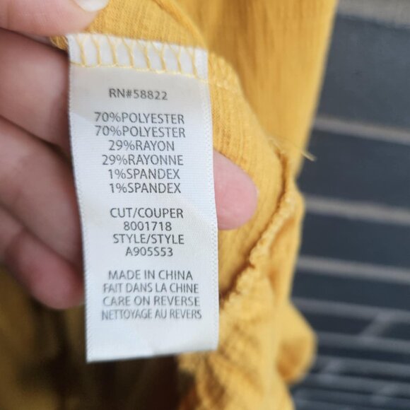 💫NWT Max Studio Yellow Boho Tiered Babydoll Flutter Sleeve Mini Dress Size S - Picture 12 of 13